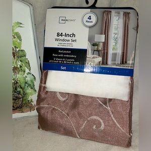 Beautiful blush, four piece curtain panel. Brand new